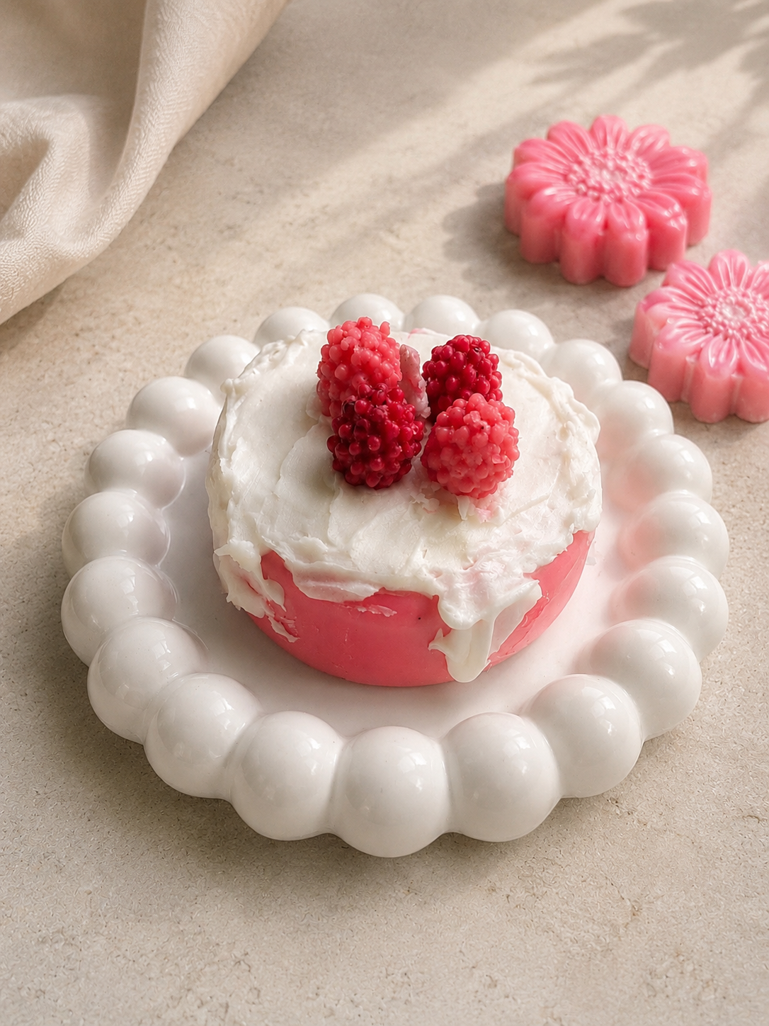 Strawberry cake candle
