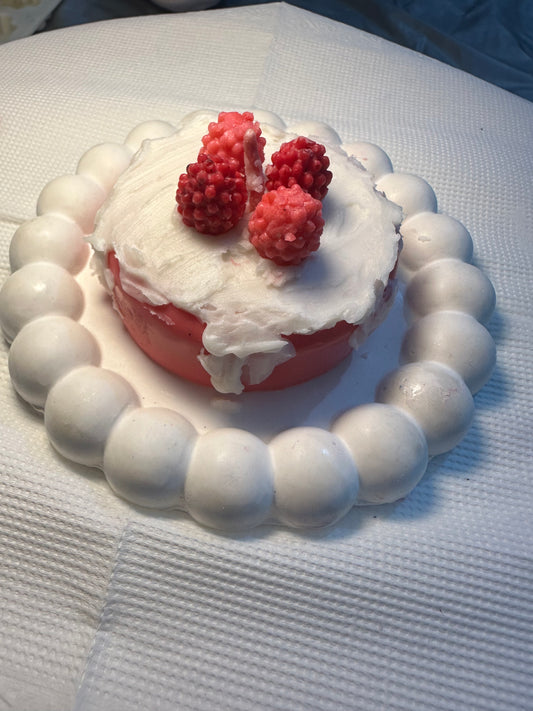 Strawberry cake candle